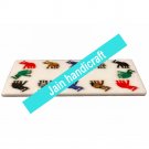 9"x12" White Marble tray  Kitchen Cheese Board Inlay malachite Gemstones
