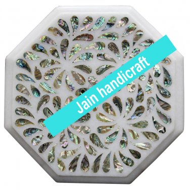 15" side coffee corner marble inlay stone table top  and decor malachite