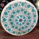 2'x2' side coffee corner marble inlay stone table top  and decor malachite