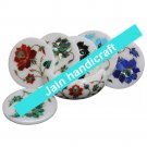 Marvelous Marble Lapis Inlay stone Tea Coffee Coaster Set Kitchen Home Decor