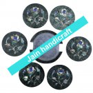 Marvelous Marble Lapis Inlay stone Tea Coffee Coaster Set Kitchen Home Decor