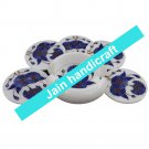 Marvelous Marble Lapis Inlay stone Tea Coffee Coaster Set Kitchen Home Decor