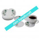 Marvelous Marble Lapis Inlay stone Tea Coffee Coaster Set Kitchen Home Decor