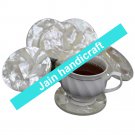 Marvelous Marble Lapis Inlay stone Tea Coffee Coaster Set Kitchen Home Decor