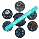 Marvelous Marble Lapis Inlay stone Tea Coffee Coaster Set Kitchen Home Decor