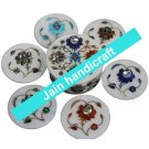 Marvelous Marble Lapis Inlay stone Tea Coffee Coaster Set Kitchen Home Decor