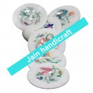 Marvelous Marble Lapis Inlay stone Tea Coffee Coaster Set Kitchen Home Decor