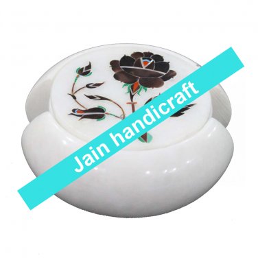 Marvelous Marble Lapis Inlay stone Tea Coffee Coaster Set Kitchen Home Decor