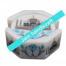 Marvelous Marble Lapis Inlay stone Tea Coffee Coaster Set Kitchen Home Decor