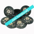 Marvelous Marble Lapis Inlay stone Tea Coffee Coaster Set Kitchen Home Decor