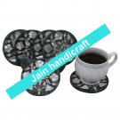 Marvelous Marble Lapis Inlay stone Tea Coffee Coaster Set Kitchen Home Decor