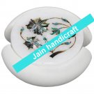 Marvelous Marble Lapis Inlay stone Tea Coffee Coaster Set Kitchen Home Decor