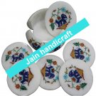 Marvelous Marble Lapis Inlay stone Tea Coffee Coaster Set Kitchen Home Decor