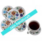 Marvelous Marble Lapis Inlay stone Tea Coffee Coaster Set Kitchen Home Decor
