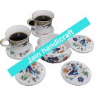Marvelous Marble Lapis Inlay stone Tea Coffee Coaster Set Kitchen Home Decor
