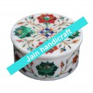 4" marble trinket jewelery box inlay malachite