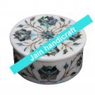4" marble trinket jewelery box inlay malachite