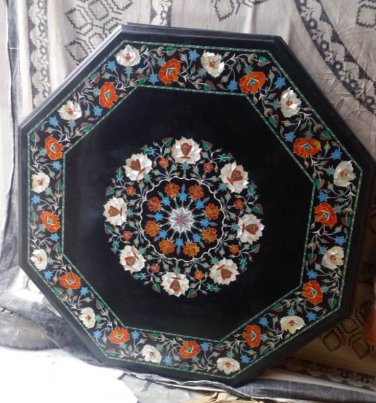 30" MARBLE DINING COFFEE TABLE CENTER TOP INLAY FINE WORK MOSAIC DECOR