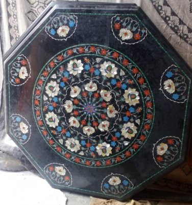 3'x3' MARBLE DINING COFFEE TABLE CENTER TOP INLAY FINE WORK MOSAIC DECOR