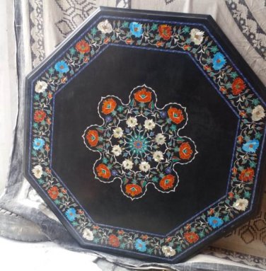 3'x3' MARBLE DINING COFFEE TABLE CENTER TOP INLAY FINE WORK MOSAIC DECOR