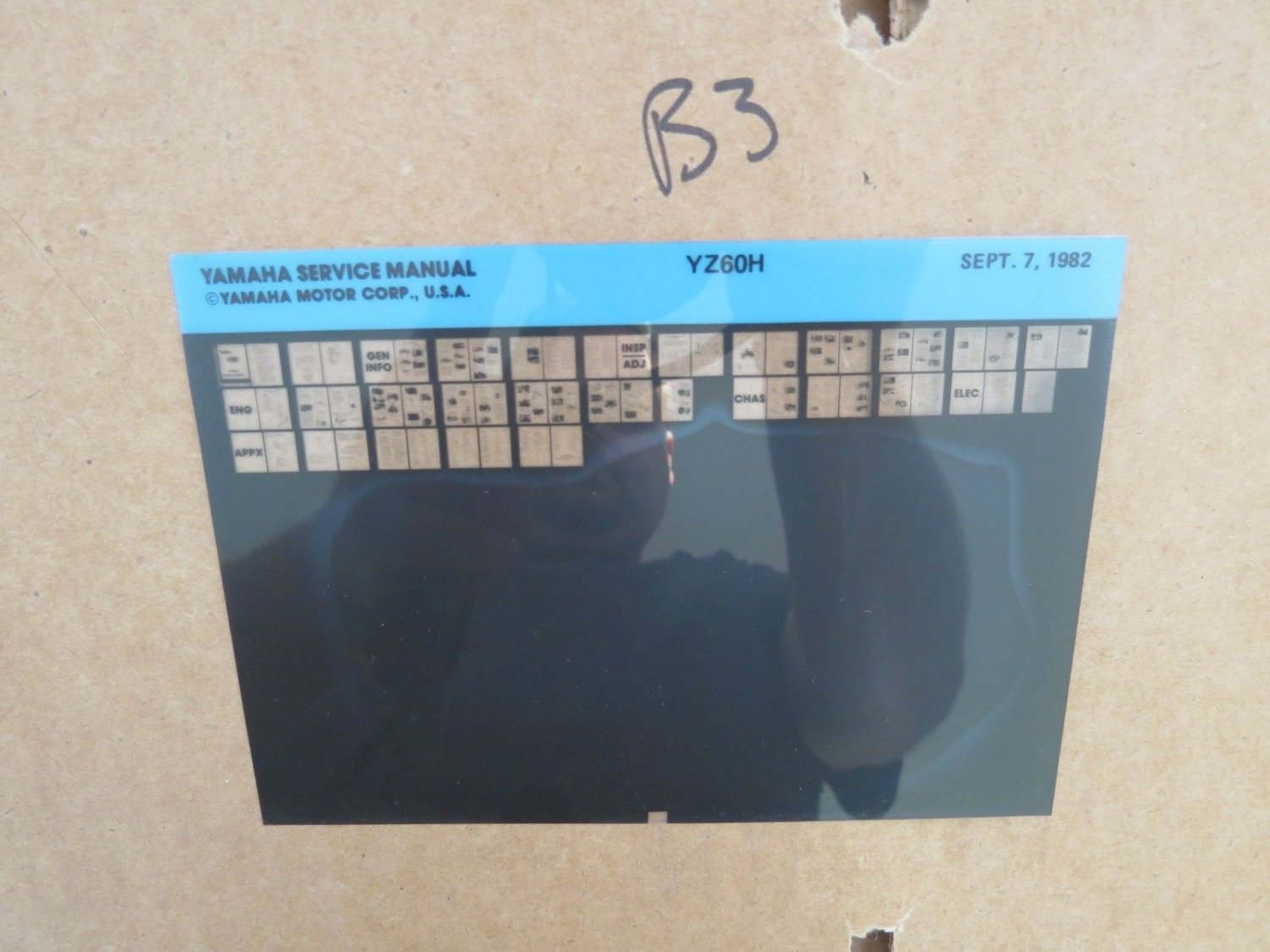 YAMAHA MICROFICHE PARTS LOOK UP CARD YAMAHA YZ60H B3