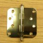Polished Solid Bright Brass with Ball tip pin 4"x4" Door Hinges 5/8" radius corners