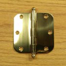 Polished Solid Bright Brass with Ball tip pin 3 1/2" Door Hinges 5/8" radius corners