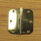 Polished Solid Bright Brass 3 1/2" Door Hinges 5/8" radius corners