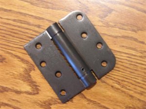 4" Oil Rubbed Bronze adjustable spring hinge Square x 5/8" radius corners