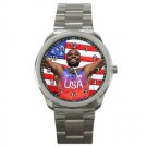 Noah Lyles 100 meter Olympic Gold Medal Sport Unisex Metal Watch