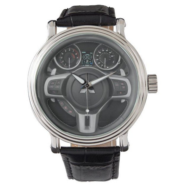 Mitsubishi Lancer Evolution Steering Wheel Leather Watch