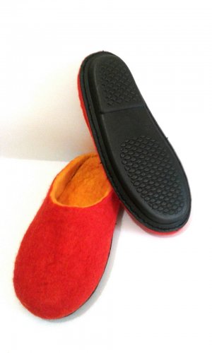 Felted slippers Handmade Handcraft US 5.5-6 Womens Warm Cozy Home shoes