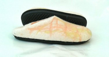 Art Wool slippers for women US 7.5 * Handmade house shoes