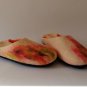 US10.5 Orange Felt slippers for women  * Handmade house shoes