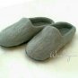 US 6.5 Unisex Boiled wool slippers * Grey Felt slippers * Handmade house shoes