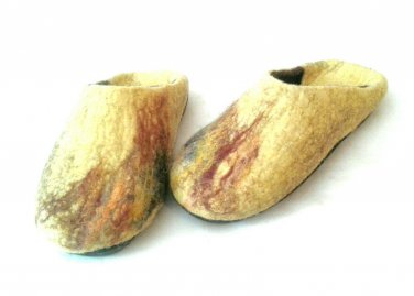 US 9 Wool slippers for women * Handmade house shoes * Art