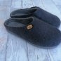 Grey felt slippers US12 * Felted Winter Mens Slippers * Handmade house shoes