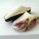 US 5.5 Felted wool slippers Handmade * Warm Home shoes Winter slippers