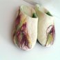 US 5.5 Felted wool slippers Handmade * Warm Home shoes Winter slippers