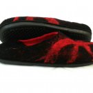 US10.5 Felt slippers for women  * Handmade house shoes * Black and Red