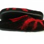 US10.5 Felt slippers for women  * Handmade house shoes * Black and Red