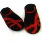 US10.5 Felt slippers for women * Handmade house shoes * Black and Red