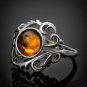 Amber ring * 925 sterling silver * stamped * Natural Baltic amber