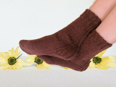 100% Alpaca Socks * Brown Ankle socks * Unisex socks *Antiallergic *