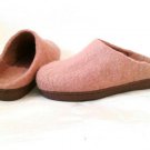 US10.5 Felt wool slippers * Handmade house shoes * Rose Ash