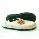 US 10.5 Woman Wool Felt slippers * Handmade house shoes * Wood snowflakes