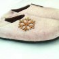 US 10.5 Woman Wool Felt slippers * Handmade house shoes * Wood snowflakes