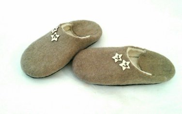 US 5.5 Winter slippers * Wool slippers for women * Handmade house shoes