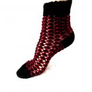 100% Alpaca Socks * US 7-9 Handmade socks * Lace Fishnet *Antiallergic * Burgundy color 100% Alpaca Socks * US 7-9 Handmade socks * Lace Fishnet *Antiallergic * Burgundy color