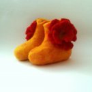 Felt Baby booties * Handmade shoes * 18-24 months* Winter shoes *Felt flowers